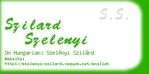 szilard szelenyi business card
