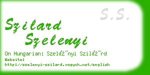 szilard szelenyi business card